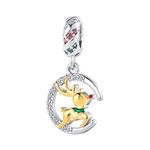 GMXLin Christmas Gold Plated Rudolph Reindeer Charm Dangle Bead for Women Girl Mom Grandma Pandora Bracelets