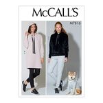 McCall's Patterns McCall's 7816 Coat and Women's Hoodie, Pants, and Dress Sewing Patterns, L Dog's Sizes S-XXL, L-XL, White