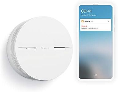 Netatmo Smart Smoke Alarm, 10-Years Battery life, Connected Smoke, Self-Testing, No Hub Necessary, Conforms to EN14604, NSA-UK,White,11.5 x 11.5 x 4.4 centimetres