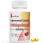 Liposomal CoQ10 Ubiquinol 600mg, 60 Mini Softgels of High Strength Active Coenzyme Q10, Superior Bioavailability & Absorption, Powerful Antioxidant for Heart and Vascular Health,(1 Pack)