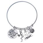 Volleyball Bracelet- Girls Volleyball Jewelry - Volleyball Charm Bangle - Perfect Volleyball Gifts for Players