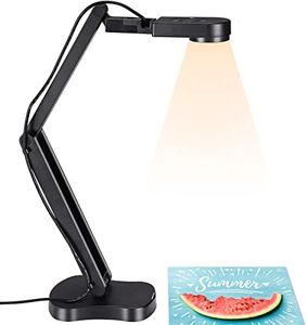 THUSTAND Visualizador USB 2448P, cámara de documentos para enseñanza y aula con luz LED, invertir izquierda y derecha, invertir arriba y abajo, AF, micrófono dual, plegable para Mac, Windows,