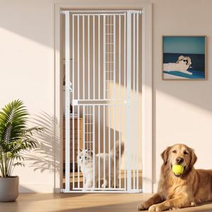 Ziluce 79" Extra Tall Cat Gate for Doorway, 29.5"-40.55" Wide Pet Gate