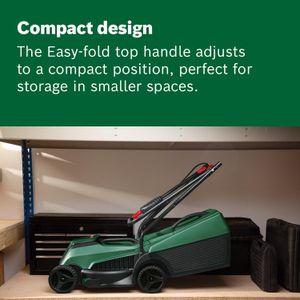 Bosch EasyMower 18V Cordless Lawn Mower, 32cm Cutting Width