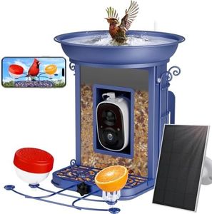 Smart Bird Feeder with Camera- 2K HD High Resolution Wild Bird Feeder Camera, AI Camera Identify 11000+ Bird Species & Live Video Capture for Outdoor Bird Watching, Bird Lover Gifts