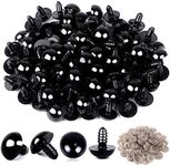 UPINS 120PCS Plastic Safety Crochet Eyes Bulk with 120PCS Washers for Crochet Crafts (0.24Inch/6mm)