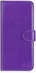 32nd Book Wallet PU Leather Flip Case Cover For Motorola Moto G8, Design With Card Slot and Magnetic Closure - Purple