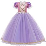 IBTOM CASTLE Children's Girls' Costume Princess Rapunzel Long Dress Party Cosplay Fancy Dress Festive Carnival Party Dress Bridesmaid Maxi Dress Birthday Party Dress Size 98-140, Purple (1 Piece),