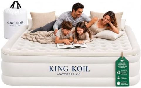 King Koil Air Mattress Cal King with Built-in Pump, Inflatable Blow Up Bed