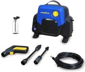 Goodyear - Hidrolimpiadora 1400W Compacta 100 Bar 300l/H. Pistola y Lanza Turbo. Enrollador de Manguera Azul. Sistema Auto Stop. Depósito de detergente 200ml