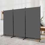 JVVMNJLK Indoor Room Divider,Portable Office Divider,Convenient Movable(3-Panel),Folding Partition Privacy Screen for Bedroom,Dining Room, Study,102" W x 19.7" D x 71.3" H,Dark Gray