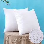 MIULEE Outdoor Cushions Waterproof-Pack of 2 Cushion Inserts 45cm x 45cm, White Outdoor Cushion Inserts 18 x 18 Inches, Waterproof Pillows for Outside, Patio, Deck, Outdoor Cushion Inner