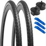 YUNSCM 2-PCS 26" Bike Tires 26x1.5/40-559 60TPI Nylon Antipuncture Protection and 26" Bike Tubes Schrader Valve Compatible with Road Bike 26 x 1.50 Bike Bicycle Tires and Tubes (Y-576)