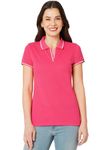 Wear Your Opinion Womens Premium Pique Polo Collar Neck Regular Fit T-Shirt (Design: Tipped Polo,Onionpink,XL )