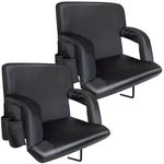 Avocahom Portable Stadium Seats - Bleacher Chairs with Back and Cushion, Camping Playing Field Reclining Waterproof Foldable Chair 2 Pack