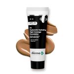 The Derma Co . 1% Hyaluronic Hydrating High Coverage Luminous Foundation Cream With Spf 40 Pa+++ For 12 Hour Long Stay Oil Control For All Skin Types & Even Skin 18Ml(07 Cinnamon,18Ml), 1 Count