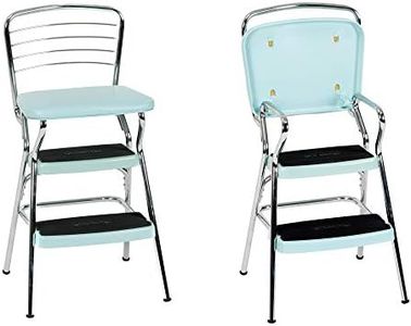 COSCO Stylaire Retro Chair + Step Stool with Flip-Up Seat, Teal