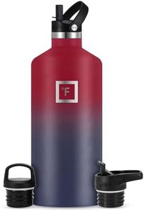 IRON °FLASK Borraccia Sportiva a Bocca Stretta - 64 Once, 3 coperchi (Coperchio di Paglia), Acciaio Inossidabile Isolato sottovuoto, Freddo Caldo, Moderna Tazza Termica a Doppia Parete, Semplice