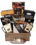 Beautiful, Classy and Festive Gift Basket of Gourmet Cheese, Handcrafted Meat and Savory, Sweets and Chocolates Selection from World Renowned Brands - Delicatessen