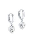 Ted Baker Hanniy Crystal Heart Huggie Hoop Earrings For Women (Silver/Crystal)