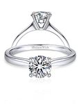 MomentWish Engraved Ring, 1Carat Moissanite Promise Ring for Women, D Color VVS1 Simulated Diamond 925 Sterling Silver Solitaire Rings-Size5