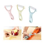 Ywoworld Peelers for Kitchen, Ceramic Blade Peelers for Fruit, Potato,Sharp, Not Rusty Vegetable Set of 3-Pink/Blue/Green