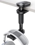 Headphone Hanger, Headset Stand Hook - Lamicall Gaming Headphone Holder For Desk With 360 Degree Adjustable Rotating Arm Clamp, [ Support 2.5Kg Weight ], Headphone Stand Headset Holder Mount Under Table, Detachable Headset Stand Earphone Rack Clip, Universal Fit (Black-1)