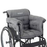 Staveley Wheelchair Full Cushion – Extra Thick Padded Seat Cushion, Back & Armrest Wheelchair Cushion | Helps Keep You Warm & Comfortable | Fits Transit & Self-Propelled Wheelchairs | Grey
