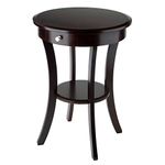 Winsome Wood Sasha Accent Table with Drawer, Curved Legs, Cappuccino Finish