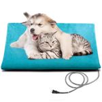 PETNF Outdoor Pet Heating Pad for Cats,Cat Heating Pad Outdoor Waterproof,Heated Cat Pets Bed Electric Safe Cat Warming Pad Mat Blanket for Outside Feral Cat,Heated Dog Cat House,M 20"X16",LightBlue