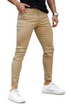 GINGTTO Mens Skinny Jeans Stretch Slim Fit Fashion Mens Denim Pants Comfy Khaki 32