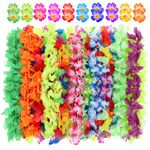 Hawaiian Leis Luau Party Decorations for Moana Supplies 84 Count Flower Necklace Headbands Wristbands and Hair Clips Lei Bulk Tropical Party Favors