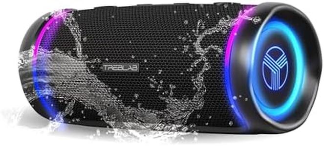 TREBLAB HD77 - Portable Bluetooth Speaker - Powerful 360° Sound, 30W Audio with Impactful Bass, 20H Battery, IPX7 Waterproof, Shockproof, TWS Stereo, Speaker Bluetooth Wireless for Outdoor, Beach Pool