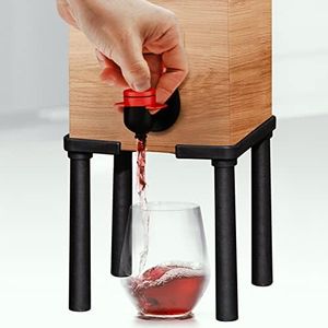 IMPRESA Wine Box Stand Drink Dispenser for One-Hand Pouring - Display Boxed Wine Dispenser for Stemless Glasses - Easy to Assemble Wine Holder Stand - Wine Accessories - for Parties - 3L Box