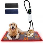 Angelpet Pet Heating Pad - 9 Adjustable Temperature Settings, Electric Pet Heated Bed Mat for Dogs Cats with 13 Timer Options (0-12H),with Chew-Resistant 6Ft Cord, 2 Washable Covers (28" x 18")