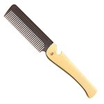 Stainless Steel Folding Comb, Pocket Comb for Men and Women, Golden