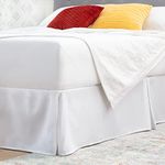 LINENSPA 14 Inch Microfiber Bed Skirt - Wrinkle and Fade Resistant - Box Spring Cover - Pleated - Full - White