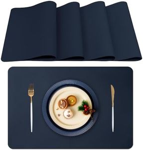 Lumaca Lot de 4 Sets de Table Lavables,Set de Table, Résistants à la Chaleur, Antidérapants, pour Table de Cuisine et Restaurants,Bleu
