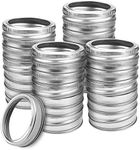 Tecmisse 40 Pieces Regular Mouth Mason Jar Replacement Rings, 70mm Silver Mason Storage Split-Type Lids Canning Jar Bands Leak Proof and Secure Mason Jar Caps