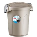 Home Centre Indoor Outdoor Clip On Locking Lid Beige 8 Litre Plastic Waterproof Waste Bin Garden Garage Office Kitchen Home Suitable Dustbin Sturdy Heavy Duty Rubbish Recycle Sortation