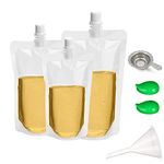 30pcs Refillable Drink Pouches for Festivals Clear Travel Plastic Drinks Flasks Cruise Kit Reusable BPA-Free for Travel Alcohol Liquor Juice Bags Drink Container Party Halloween Christmas Hot Cold Beverage (30pcs(10*250&10*380&10*500ml）)