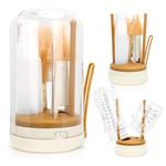 MISSLILI Baby Bottle Brush,6 in 1 Bottle Cleaner Brush Kit with Extendable Silicone Bottle Brush,Drying Rack,Nipple Brush,Straw Brush,Soap Dispenser & Organizer Case,Ideal Gifts for Babies& Moms