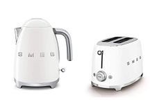 Smeg KLF03WHUK 1.7Ltr - 3kw Kettle and TSF01WHUK 2 Slice Toaster Set in White