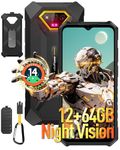 Ulefone Armor X13 Rugged Phone, 50MP +24MP Night Vision, 12GB RAM 64GB ROM, 6320mAh, 6.52" Tough Screen, Android 14 3-Card Slot 4G Dual SIM Waterproof Mobile Phones NFC Fingerprint Face ID, Orange