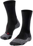 FALKE Men's TK2 Explore Hiking Socks, Wool, Black (Black-Mix 3010), 9.5-10.5 (1 Pair)