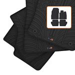 TRAVALL Rubber Car Mats (set of 4) compatible with Ford Puma (2019-Current) Heavy Duty Floor Mats Moulded Premium Mats Easy Clean Black with Clips - Anti Slip All-Weather Protection