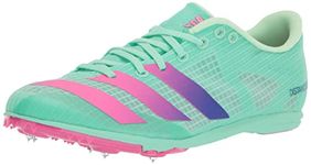 adidas Men's Distancestar Track Shoe, Pulse Mint/Lucid Blue/Lucid Fuchsia, 13