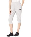 PUMA Women's Essentials Capri Sweatpants, Light Gray Heather, Large