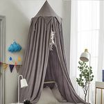 Bed Canopy for Girls, Kids Bed Curtain Bed Room Decor Hanging House Castle Reading Nook Dream Tent Full Queen Size(Gray)