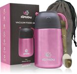 Kimyou Food Flask 730 ml | Premium Stainless Steel Vacuum Insulated Thermal Food Container | Food flasks for hot Food | Soup Flask | Soup containers | Vacuum flasks with Bag, Brush & Spoon (Pink)…